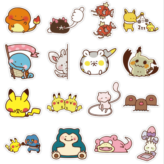 50 Japanese Anime Wizard Q Version Cute Suitcase Guitar Car Motorcycle Decoration Graffiti Stickers - 