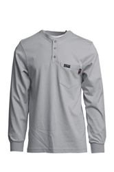 Lapco 7 oz. FR Henley Tee with Pocket - Gray 